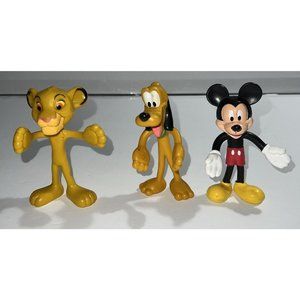 Walt Disney World Resort Mickey Mouse, Pluto & Simba PVC Figure 4" (H)